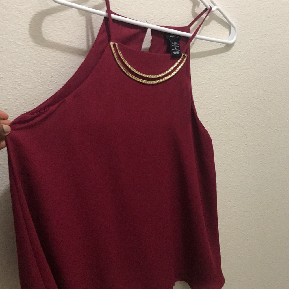 burgundy blouse